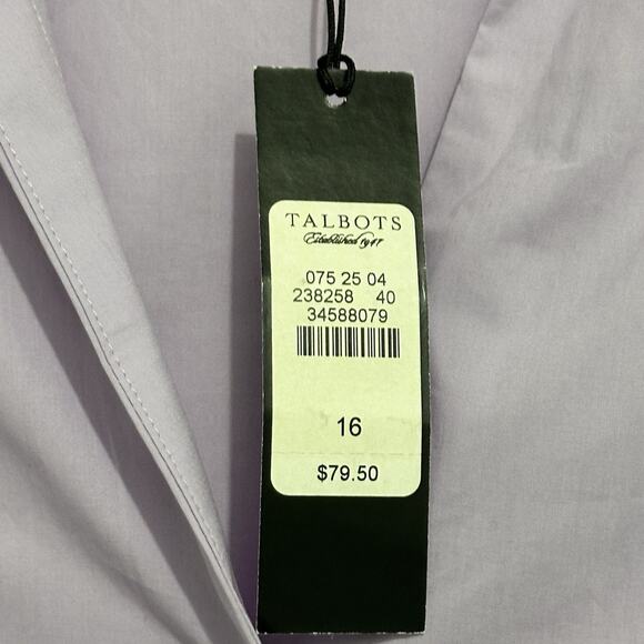 Talbots button down purple shirt size 16 XL Rhinestone Buttons New - Picture 4 of 9